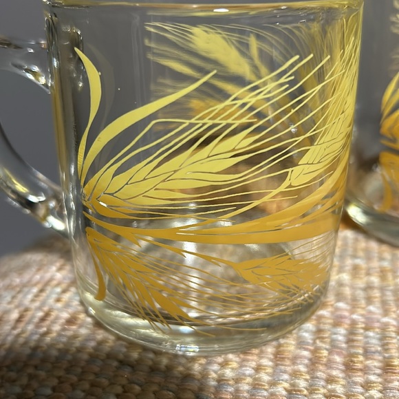 Vintage Like New 4 Libbey Golden Wheat coffee tea mugs cups Libby - Picture 2 of 10